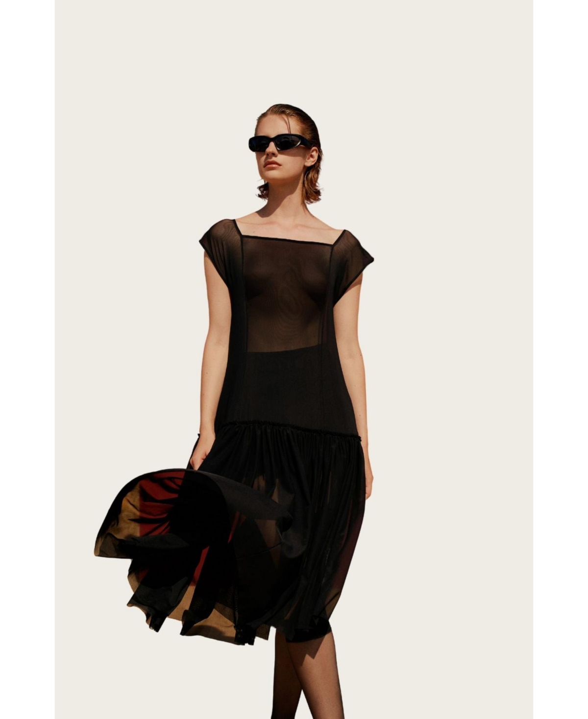 Women's Free Heaven Transparent Dress - Black