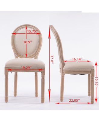 Streamdale Vintage Linen Dining Chair, Set of 2