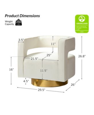 Carisa Contemporary Swivel 29.5" W Barrel Chair with Metal Base