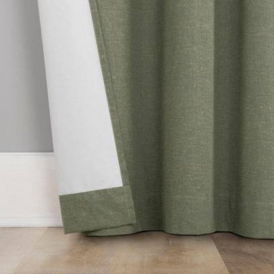 Treviso Linen Blend Magnetic Closure 100% Blackout Back Tab Curtain Panel