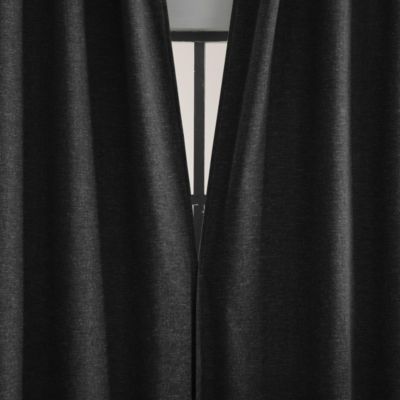 Treviso Linen Blend Magnetic Closure 100% Blackout Back Tab Curtain Panel