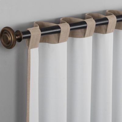 Treviso Linen Blend Magnetic Closure 100% Blackout Back Tab Curtain Panel