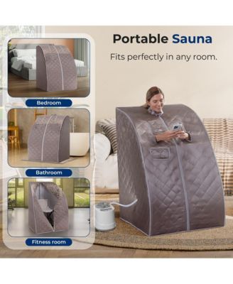 Compact & Portable Steam Sauna - One-Person Detox & Relaxation Tent (Gray