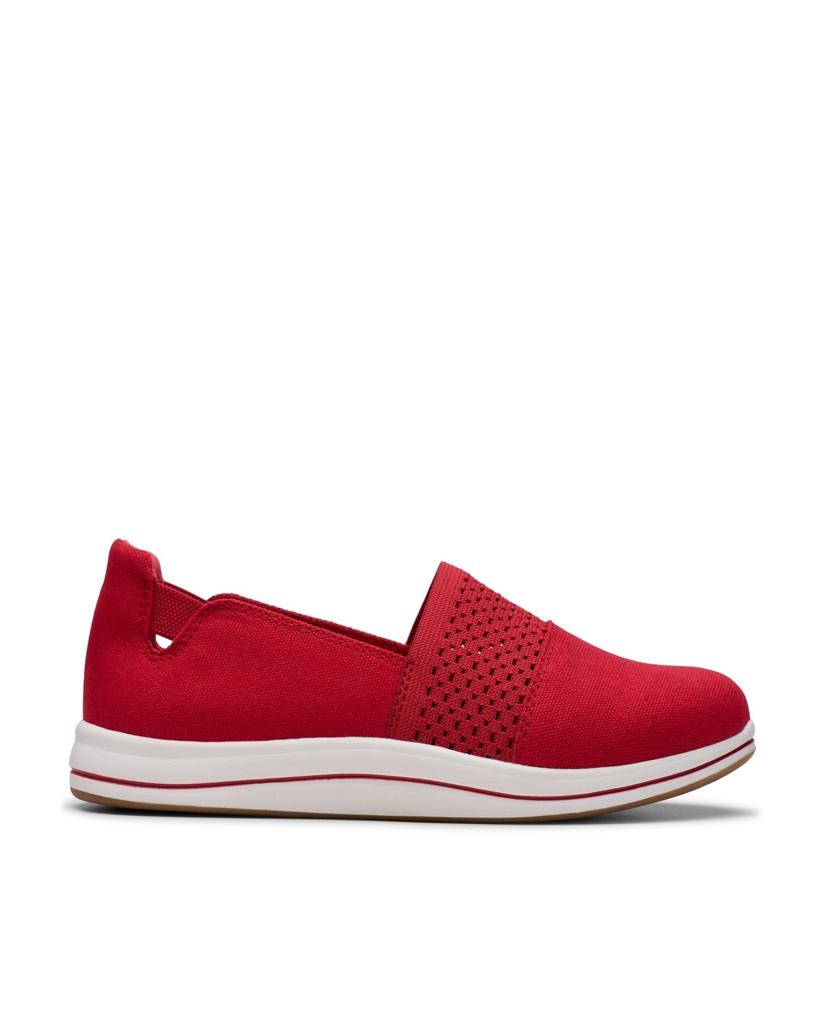 Clarks Women's Cloud Steppers Breeze Vibe Flat Shoes In Cherry Textile