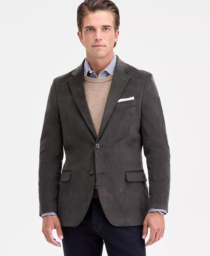 Men's Modern-Fit Solid Stretch Corduroy Elbow Patch Sport Coat - thumbnail 4