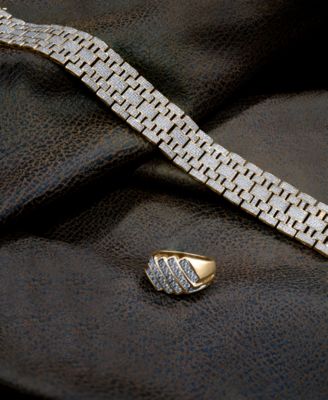 Men's Diamond Bracelet (4 ct. t.w) in 14k Gold-Plated Sterling Silver & Sterling Silver 