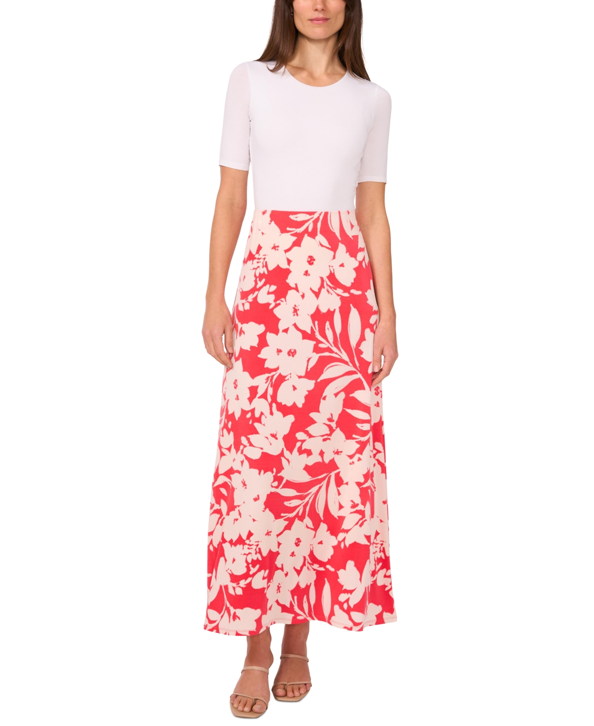 VINCE CAMUTO WOMEN'S FLORAL-PRINT PULL-ON MAXI SKIRT 