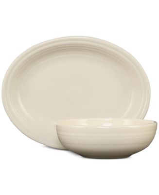 Fiesta Linen Oval Platter & Bistro Bowl 2-Pc. Serve Set - Macy's