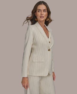 Women's Pinstriped Blazer, Regular & Petite