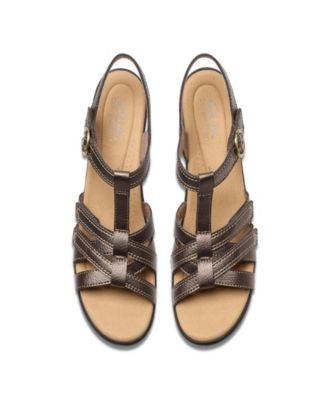 Emily2 Rose Leather Block Heel Sandals