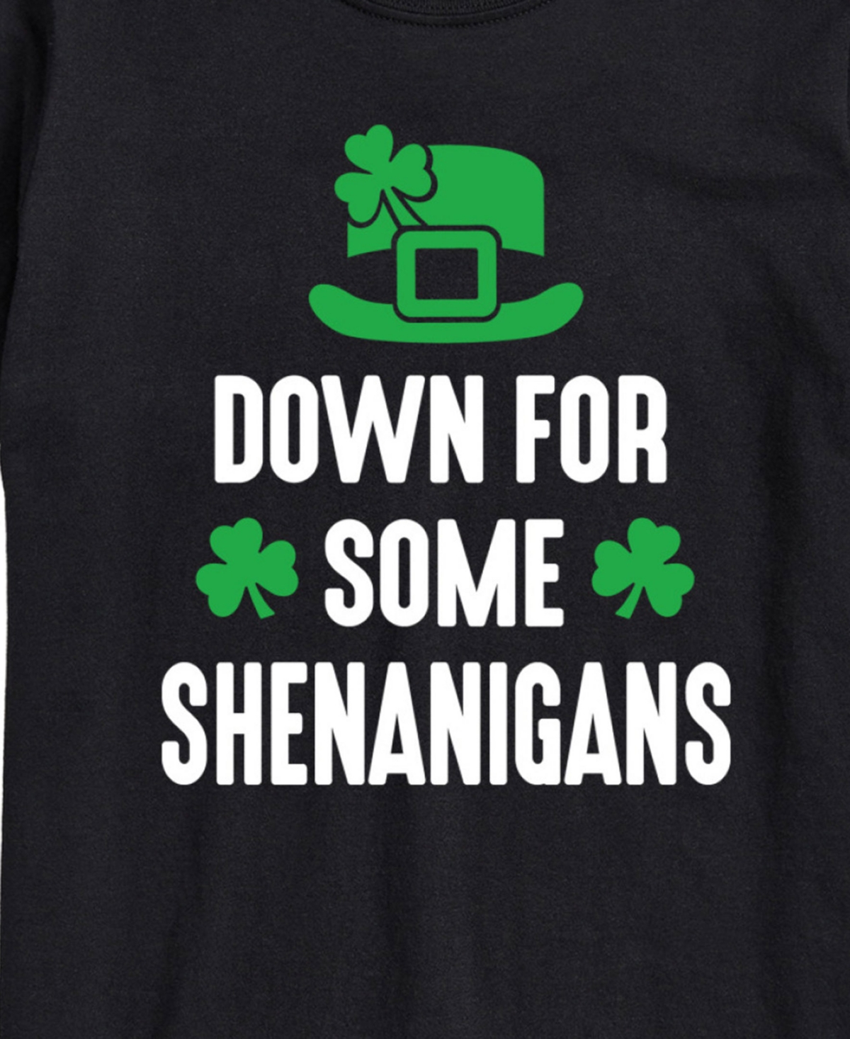 Airwaves Men's St Patrick's Down For Shenanigans Short Sleeve T-shirt In Black