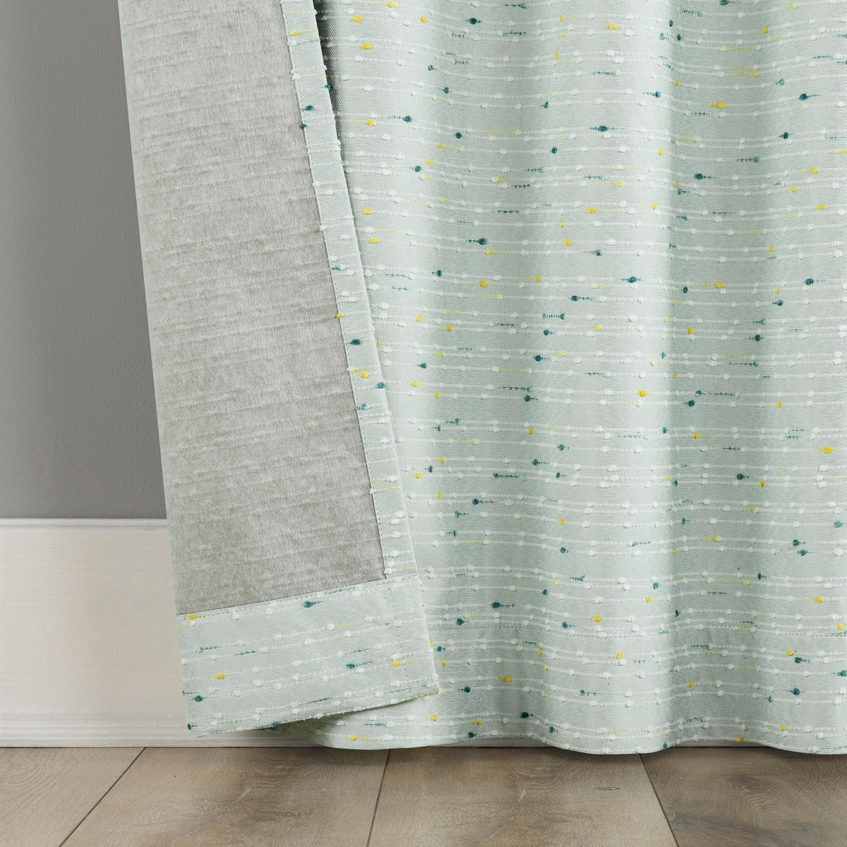 Sylo Generation Contrast Slub Magnetic Closure 100% Blackout Rod Pocket Curtain Panel