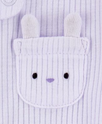 Baby Girls Bunny Ribbed Sleep & Play Pajamas