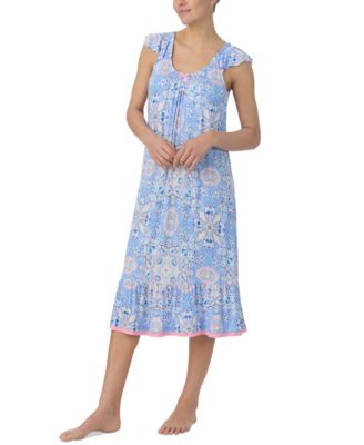 Women's Flutter-Sleeve Midi Nightgown