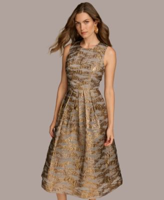 【Donna Karan New York】Jewel-Neck Embellished Gown Donna Karan New York Women's Halter-Neck Embellished Gown