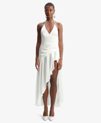 Women's Sorella Halter Wrap Asymmetric Flounce Dress