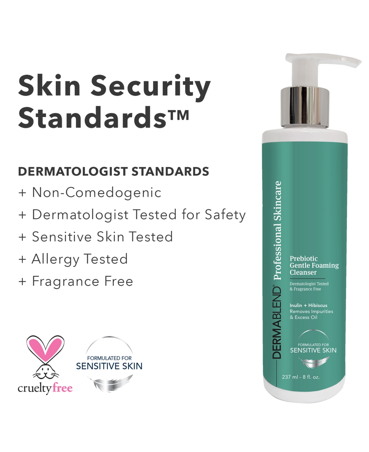Dermablend Professional Prebiotic Gentle Foaming Cleanser, 8 Oz. In Clear