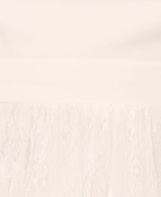 Plus Size Crepe & Lace Midi Dress