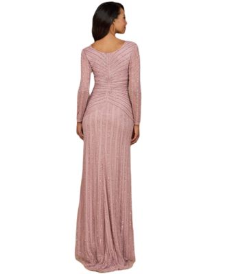 Women's Long Sleeve Beaded Gown
