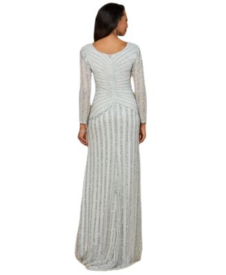 Women's Long Sleeve Beaded Gown