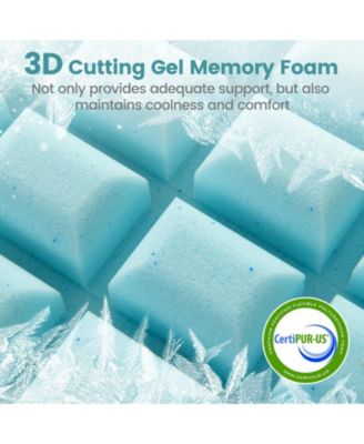 Set of 2 Gel Memory Foam Pillow 3D Cutting Air Flow Cooling Pillows with Pillowcase