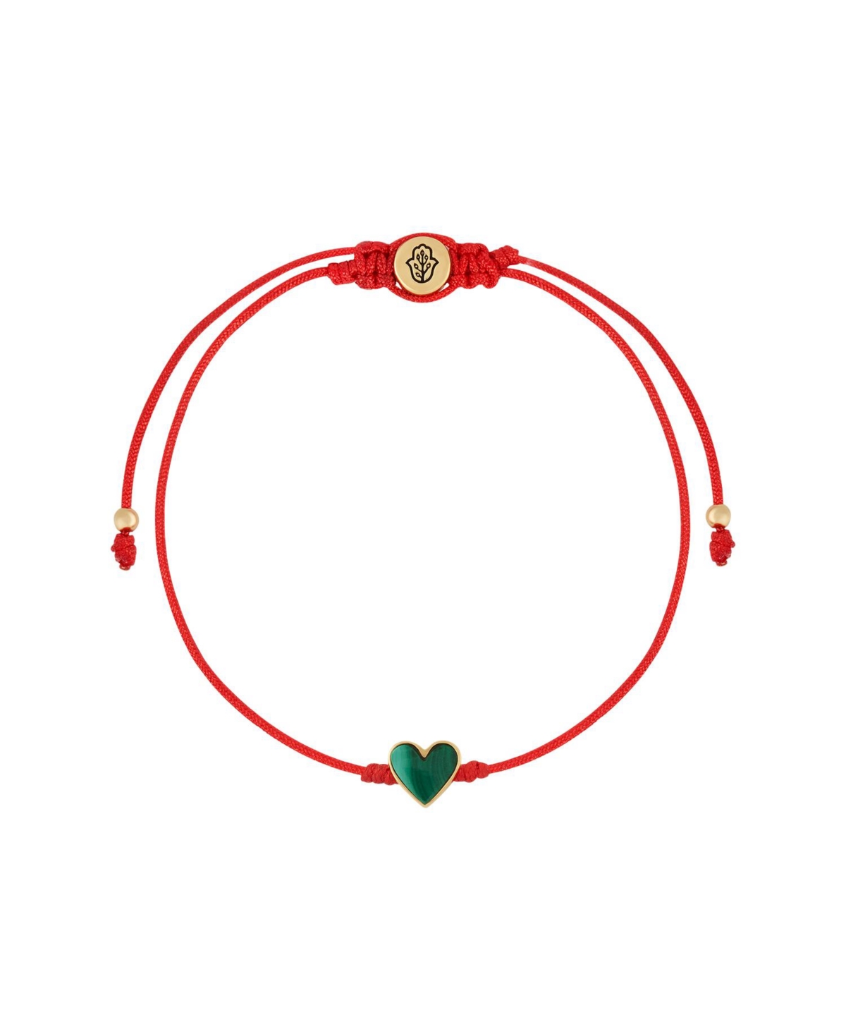 Lucky in Love - Malachite Red String Bracelet - Red/green/gold