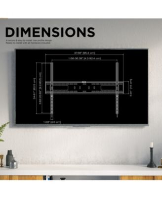 Premium Flat / Fixed TV Wall Mount for 60" to 110" TVs Up to 165lbs