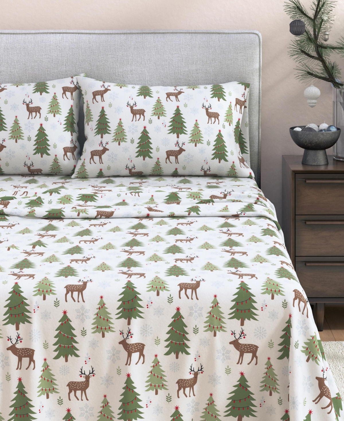 Linery & Co. Ultra-Soft Turkish Cotton Flannel Lodge Print Sheet Set