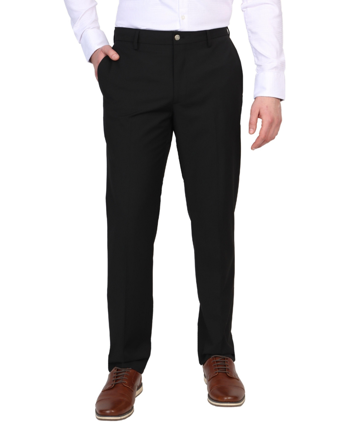 Men's Tailored Stretch Dress Pants - Jet black