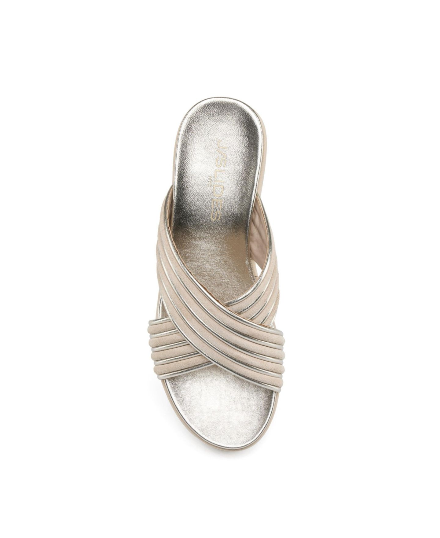 Женские сандалии JSlides Quiana Sandal, цвет: Песочный золотой кожаный — фото 4