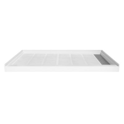 Anti-Slip Single Threshold Shower Base with Drain Assembly and Cover