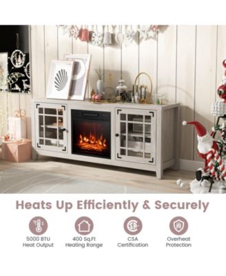 58 Inch Fireplace TV Stand with Adjustable Shelves for TVs up to 65 Inch