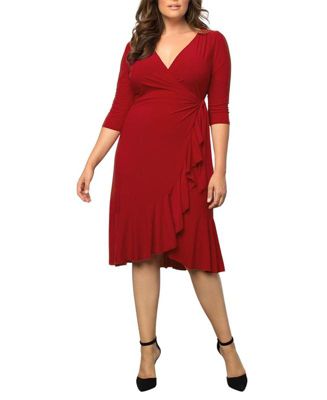 Plus Size Mademoiselle Lace Cocktail Dress with Sleeves