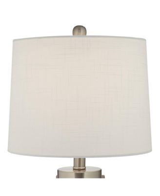 Canister Coastal Accent Table Lamp 20 1/2" High Clear Glass Fillable Sea Shells Off White Linen Drum Shade for Bedroom Living Room Kids