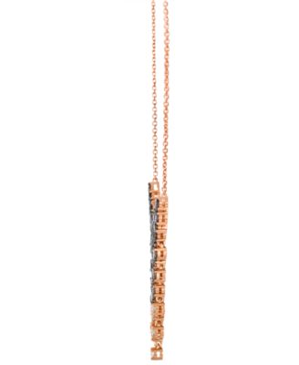 Chocolate Ombr&eacute; Diamond Cascading Adjustable 19" Statement Necklace (2 ct. t.w.) in 14k Rose Gold