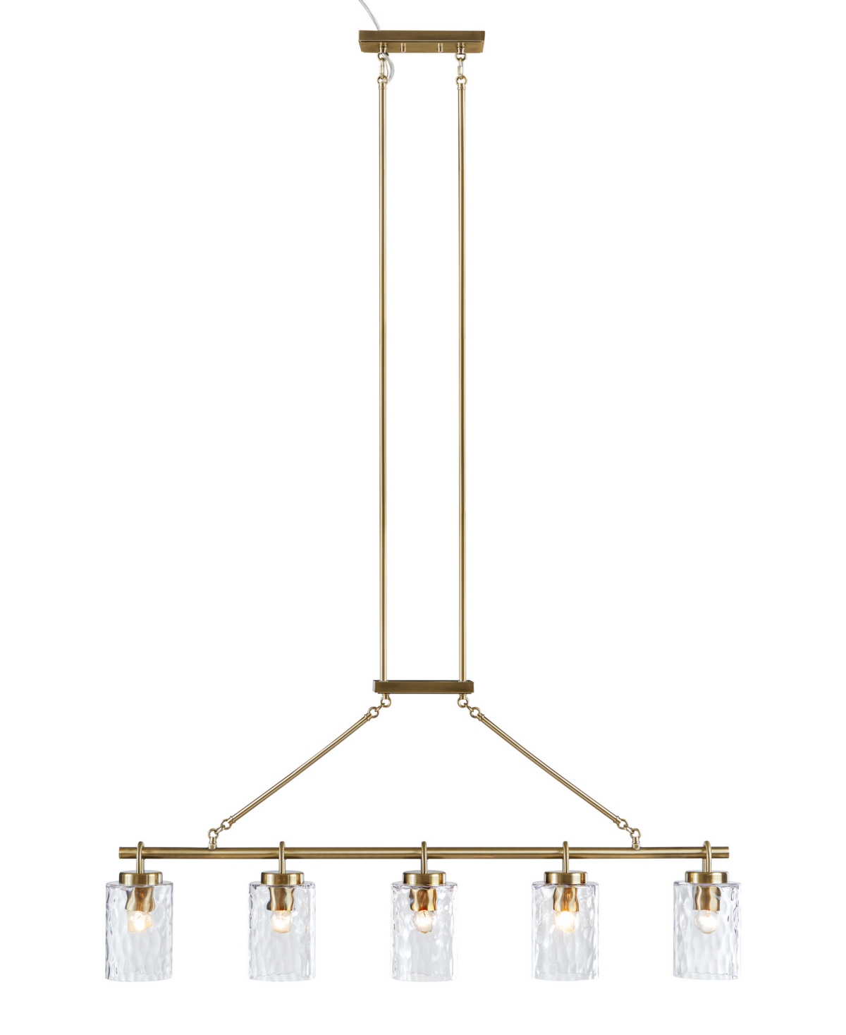 Ink+ivy 77.5" Curiana 5-light Linear Iron Chandelier In Antique Brass