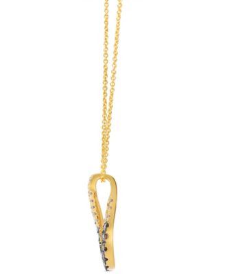 Chocolate Ombr&eacute; Diamond Teardrop Adjustable 20" Pendant Necklace (3/4 ct. t.w.) in 14k Gold