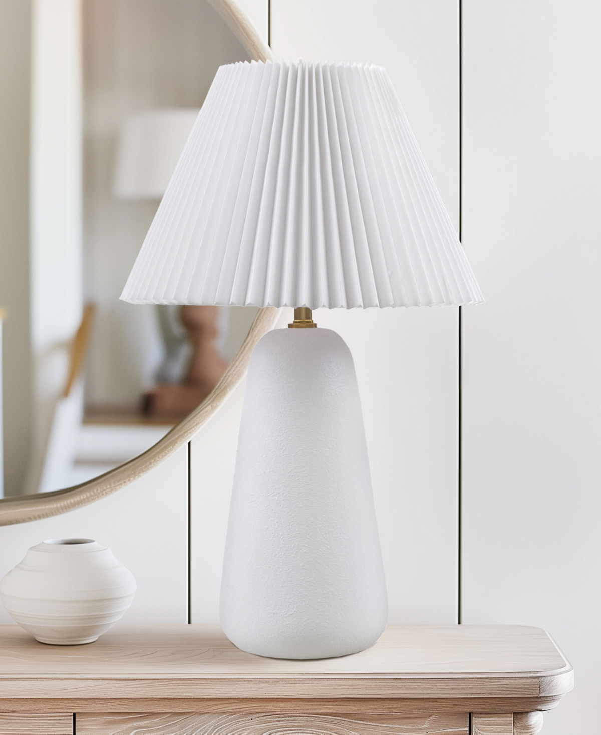 Ink+ivy 21" Veluna Textured Ceramic Table Lamp In Pink
