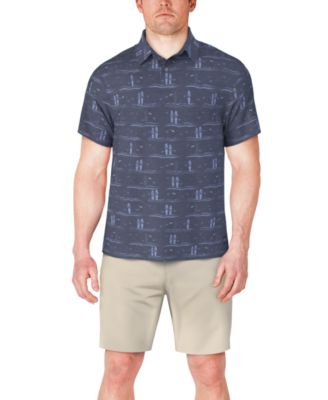 Men's Surfboard-Print Polo Shirt