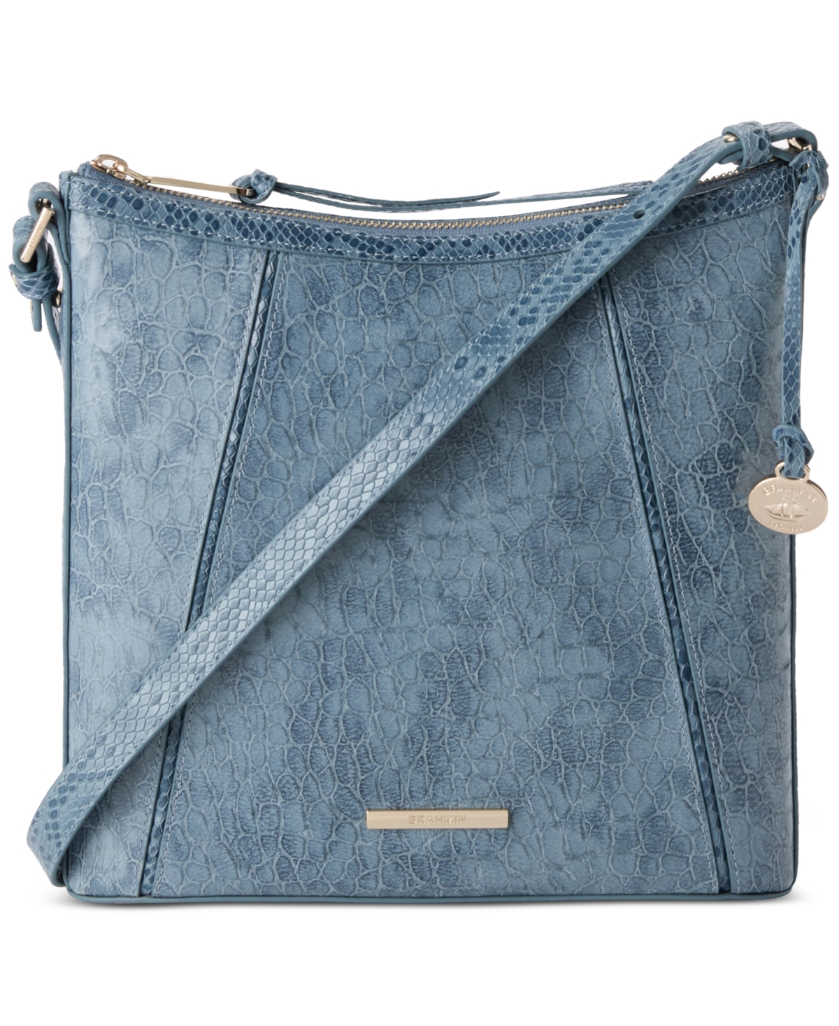 Katie Zostera Leather Crossbody Bag - Bellbottom Blue