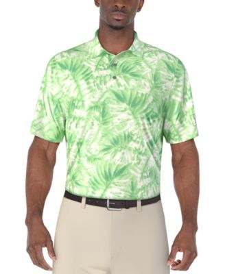 PGA TOUR - Men's Tropical Leaf-Print Polo Shirt