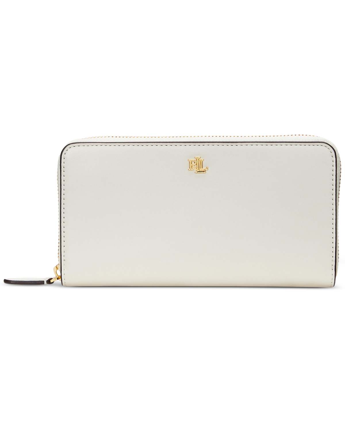 Women's Full-Grain Leather Large Zip Continental Wallet - Soft White