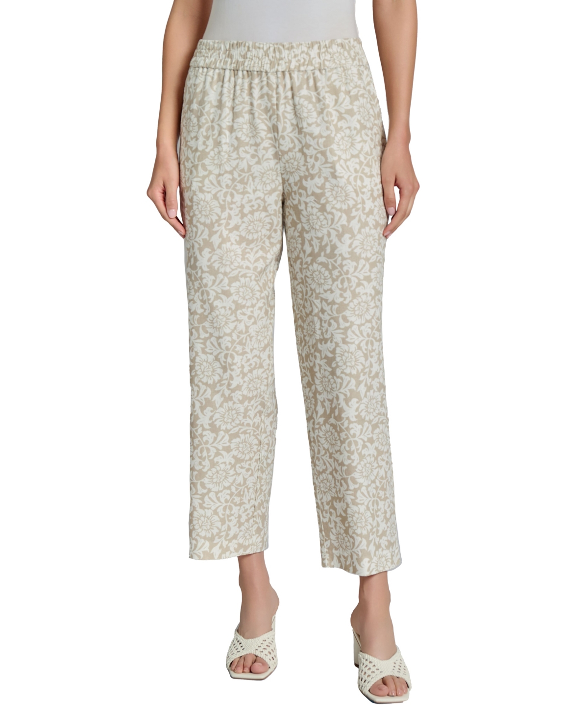 Women's Pull On Pants - Natural stone, Jones white