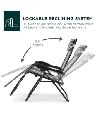 Oversized Zero Gravity Chair, Folding Outdoor Patio Recliner w/ Cup Holder