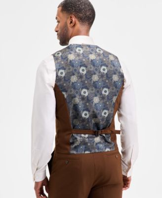Men's Classic-Fit Solid Double-Breasted Suit Separate Vest
