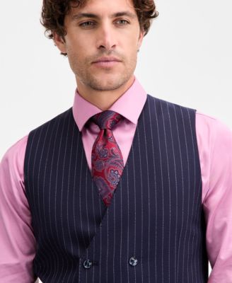 Men's Classic-Fit Pinstripe Double-Breasted Suit Separate Vest