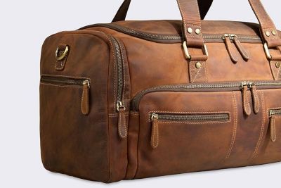 100% Full Grain Leather Duffel Bag - Only Duffel You will Need