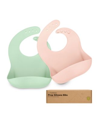 2-Pack Silicone Bibs For Babies, Food Grade Silicone Baby Bibs for Eating, Feeding, Toddler Bibs, Boys, Girls