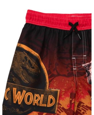 Boys Jurassic World Park Blue (Dinosaur) UPF 50+ Swim Trunks Bathing Suit