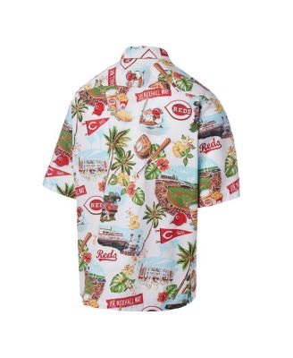 Men's White Cincinnati Reds Scenic Button-Up Shirt